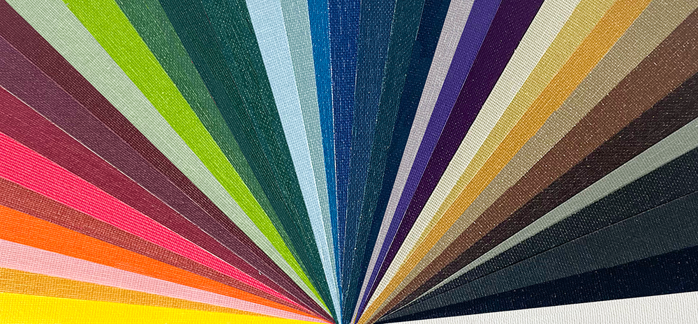 Fan of color swatches