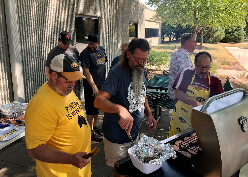 LBS employees grilling